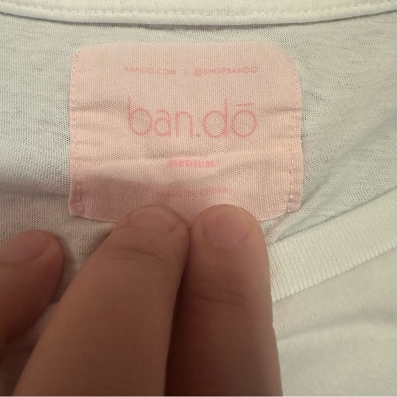 Ban.do• women’s white cotton cocktail T-shirt size medium - Picture 7 of 10